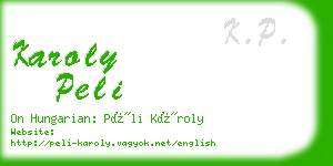 karoly peli business card